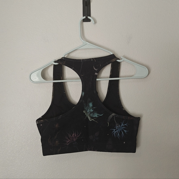 Disturbia Rosanella Floral Fairy Print Racerback Athleisure Sports Bra - Picture 7 of 9